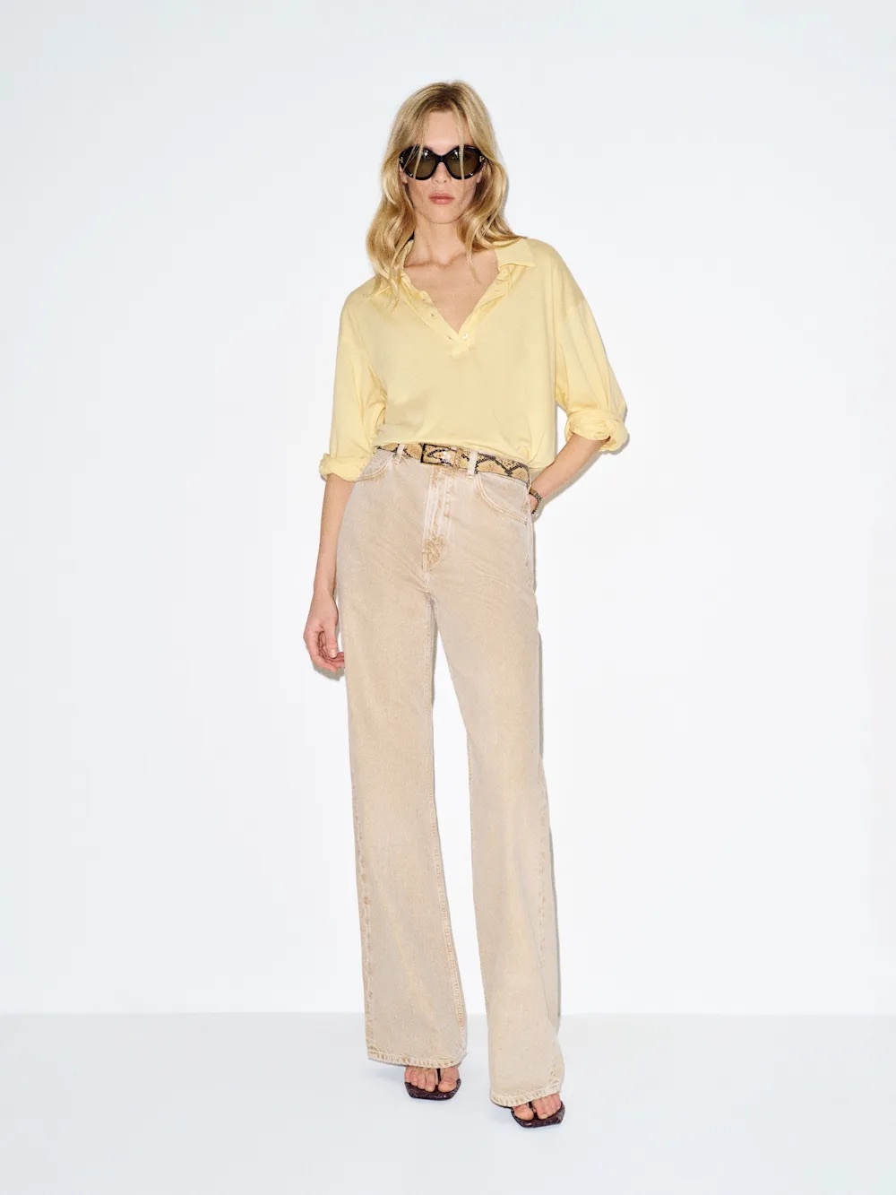 Reformation Mellen Polo Knit Top